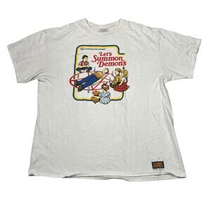 Retro 80s Let's Summon Demons Graphic Tee T-Shirt Steven Rhodes Adult XL